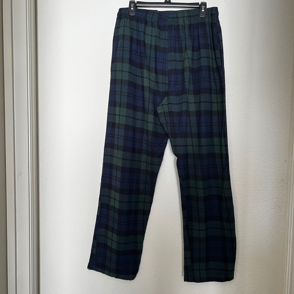 Polo Ralph Lauren Mens‎ Black Watch Plaid Flannel Pajama Pants Navy Green Large - Picture 3 of 15